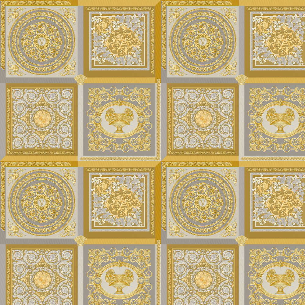 Barocco Mosaic Wallpaper - Gold - by Versace
