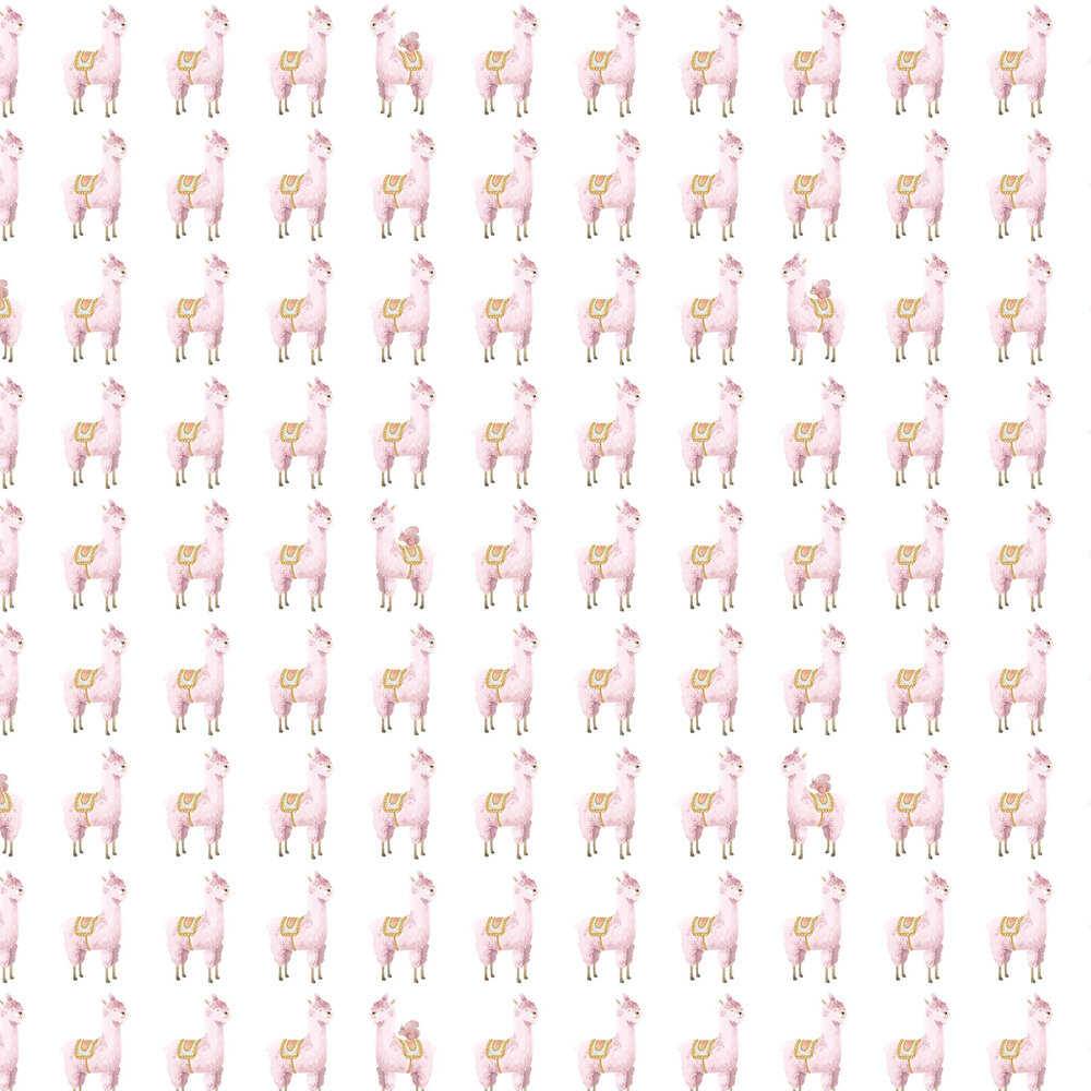 Alpaca Rebel Wallpaper - Pink - by Rebel Walls