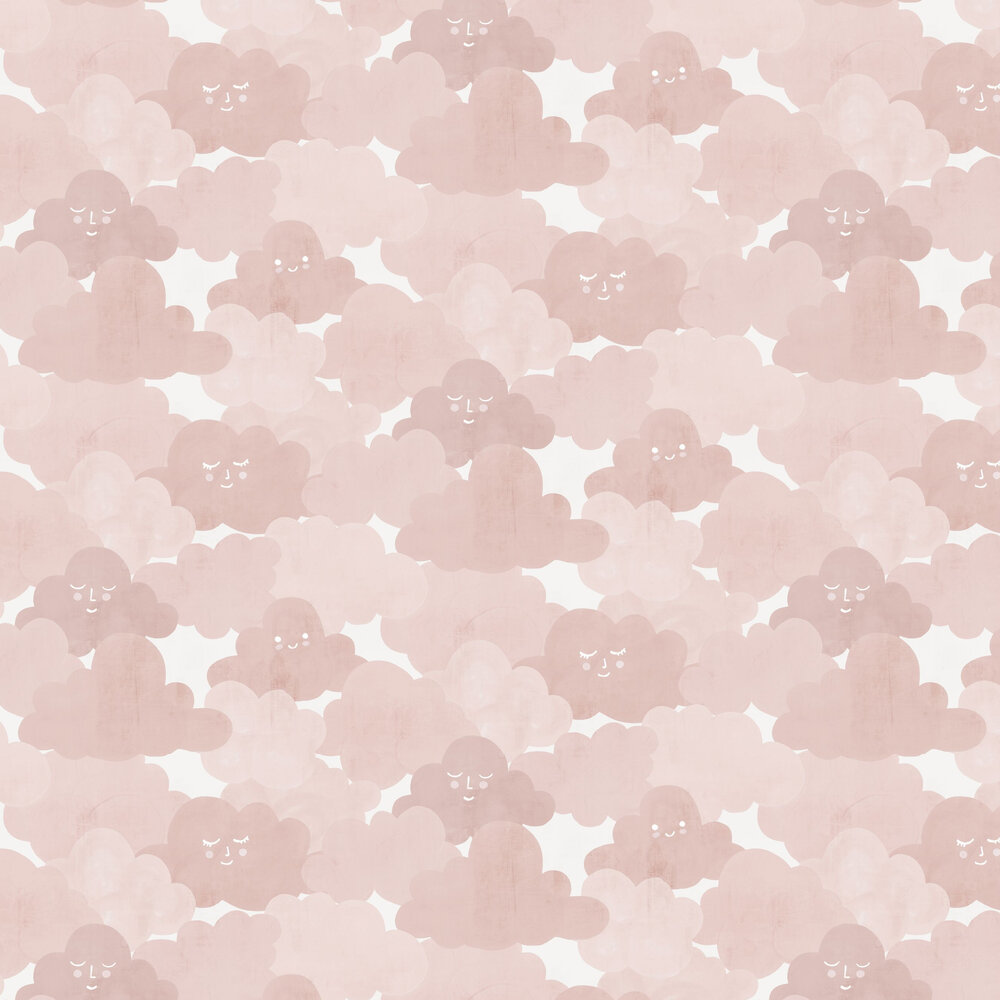 Happy Clouds Wallpaper - Pink - by Rebel Walls
