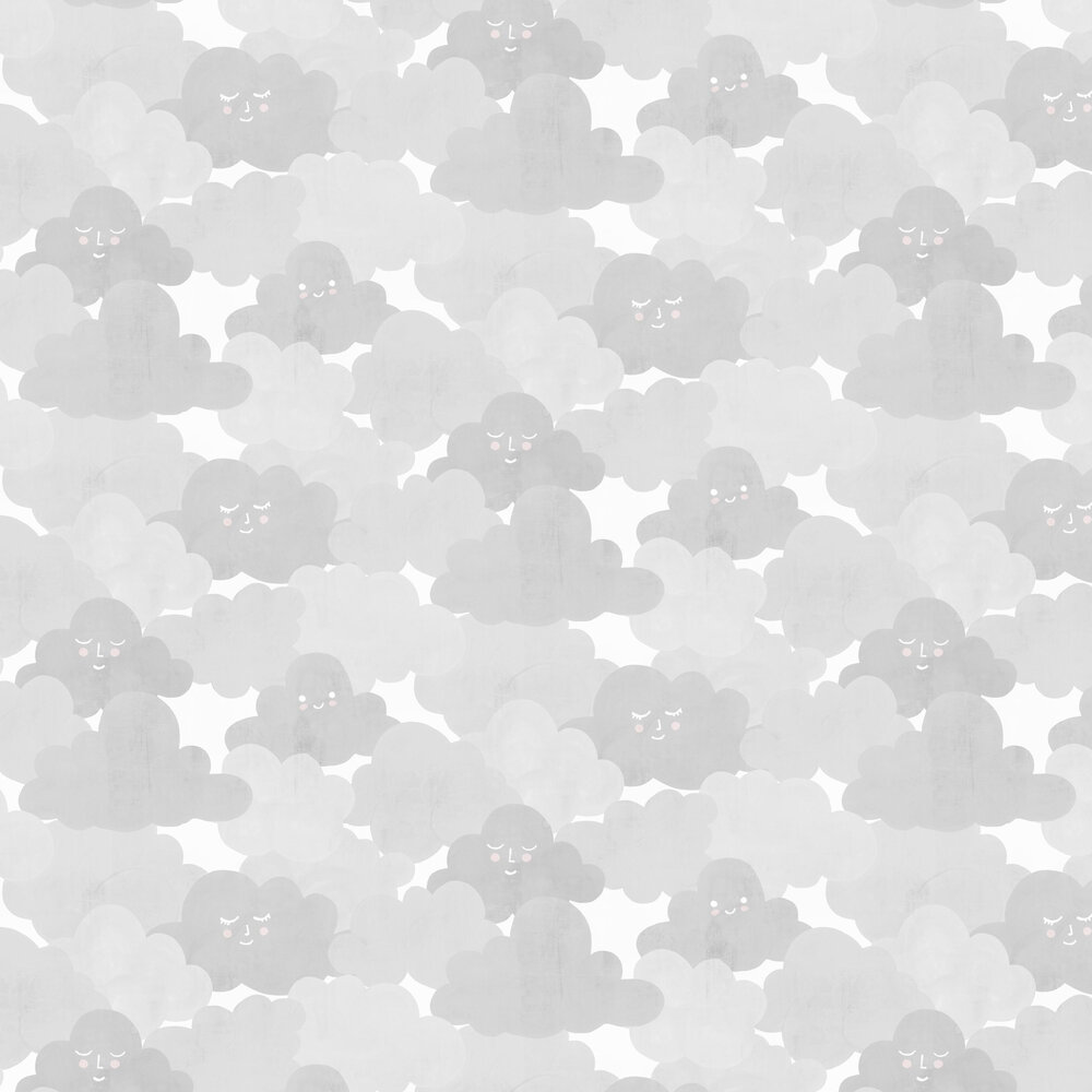Happy Clouds Wallpaper - Graphite - by Rebel Walls