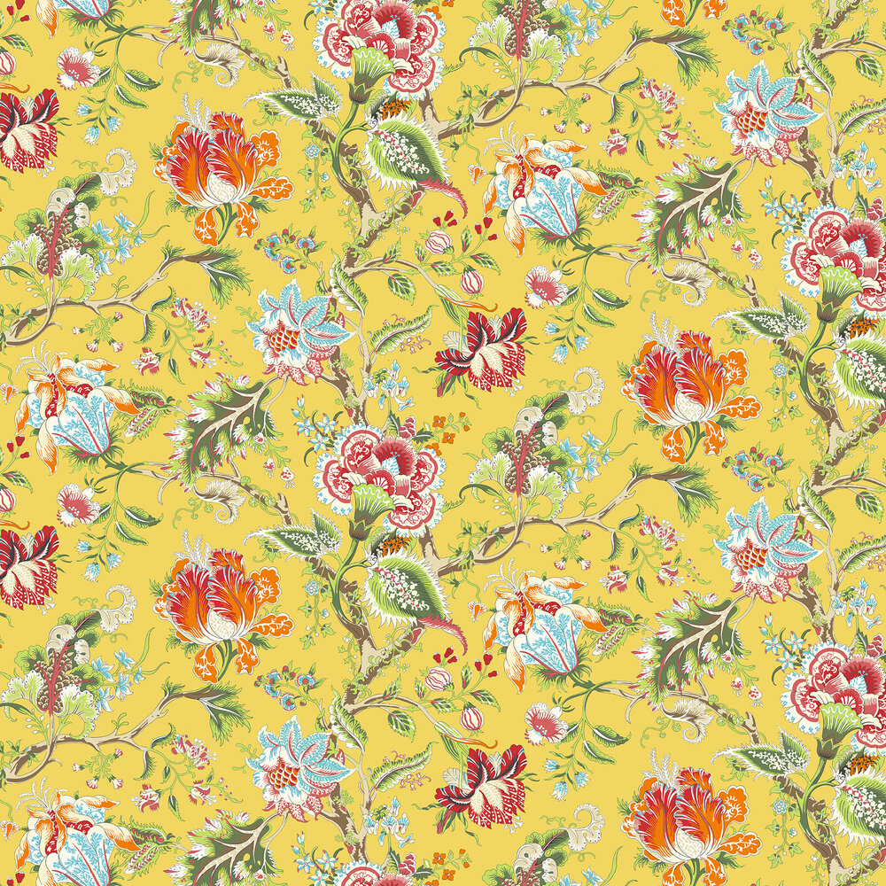 Tree of Life Wallpaper - Mustard  - by The Design Archives