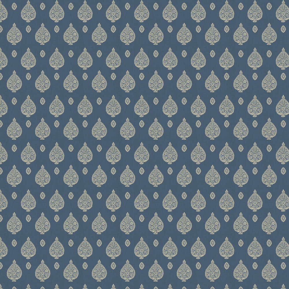 Malaya Wallpaper - Denim  - by The Design Archives
