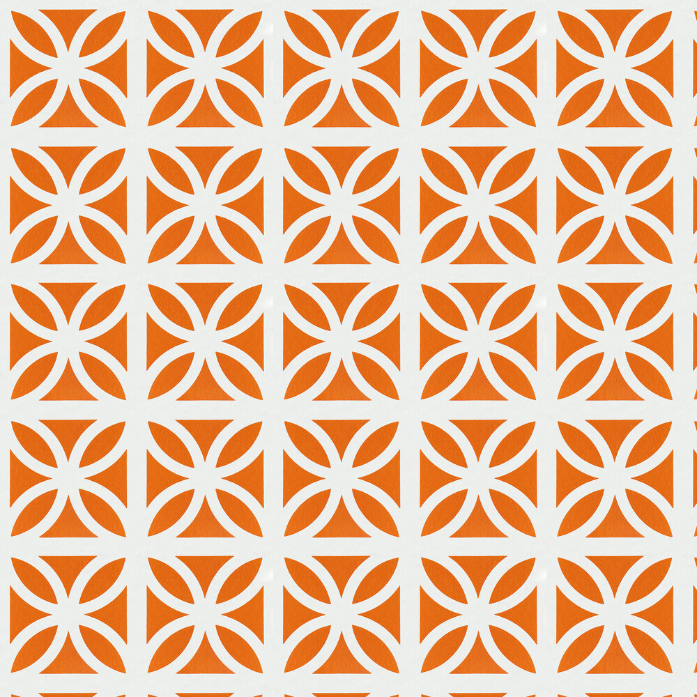 Breeze Wallpaper - Tangerine Dream - by Mini Moderns