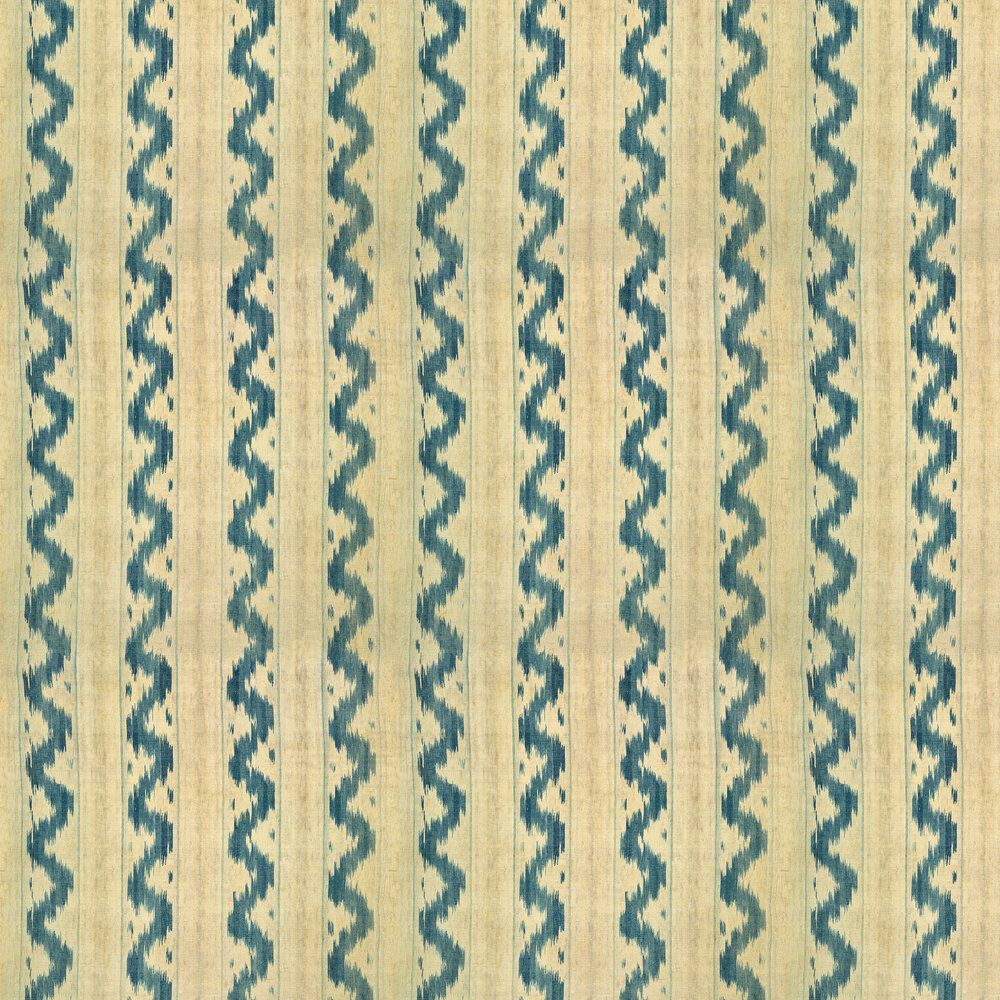 Vintage Ikat Wallpaper - Indigo/Beige - by Mind the Gap