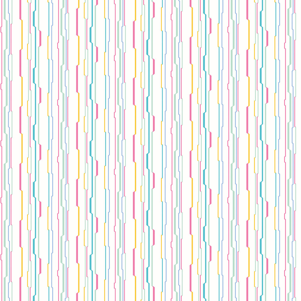 Wibble Wobble Wallpaper - Bubblegum - by Ohpopsi