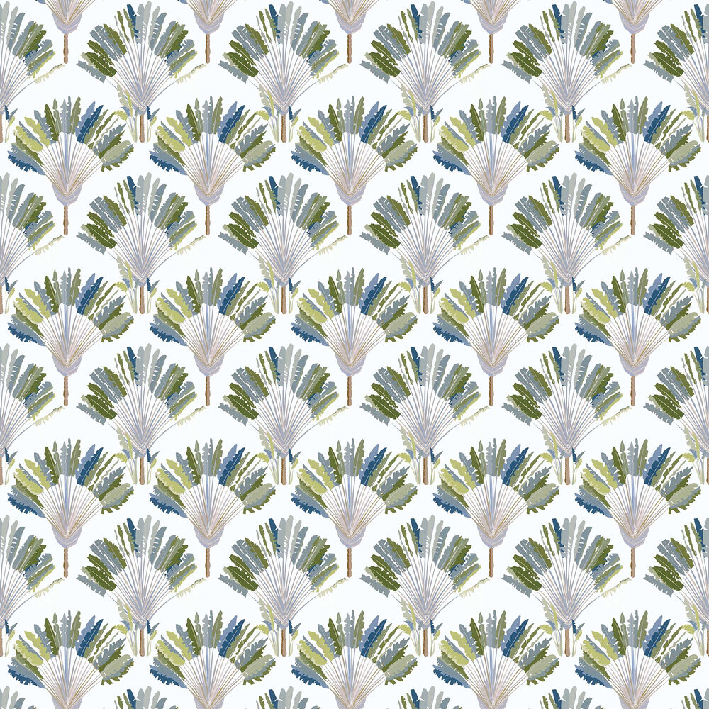 Feather Chic Wallpaper - White/Blue - by Albany