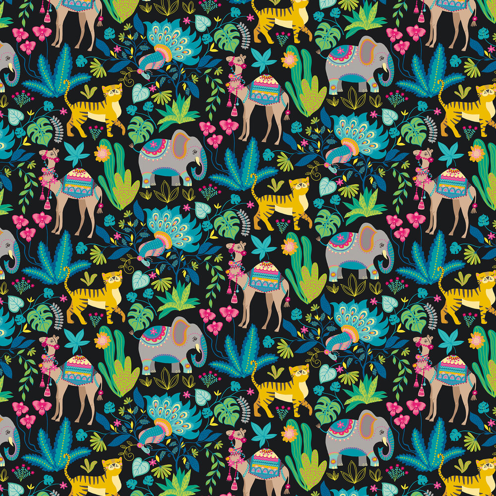 Samba Safari Wallpaper - Aniseed Twist - by Ohpopsi