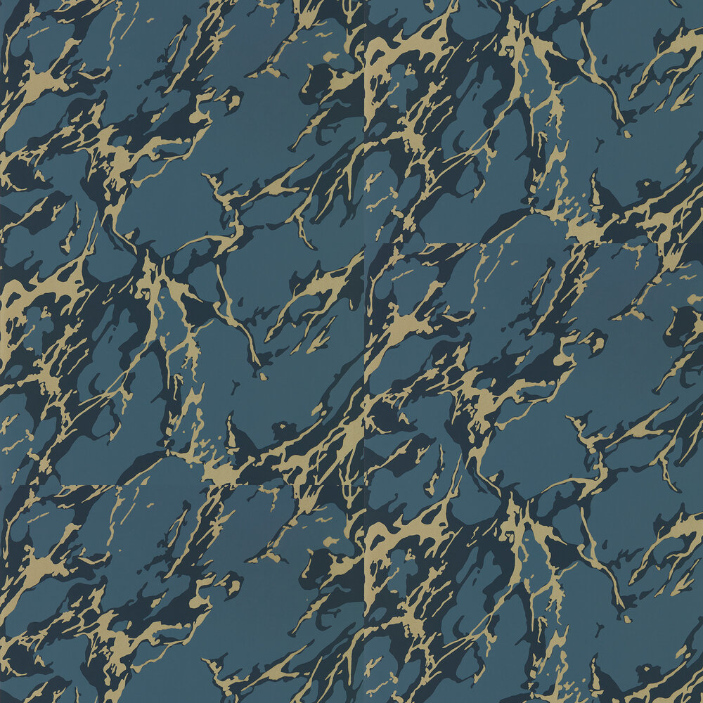 French Marble  Wallpaper - Reign Blue - by Zoffany