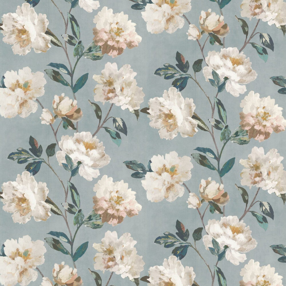 Odelia Wallpaper - French Blue - by Romo