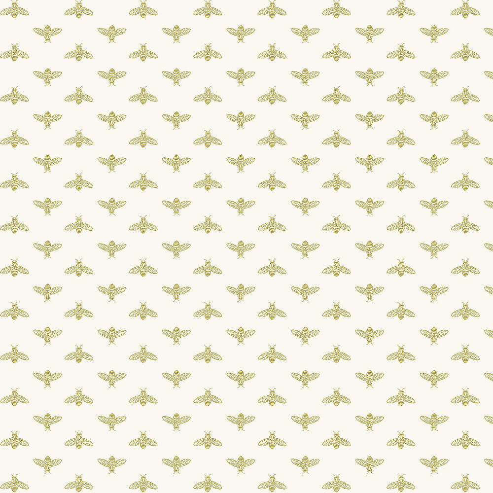 Block Print Bee Wallpaper - Antique Gold - by Joules