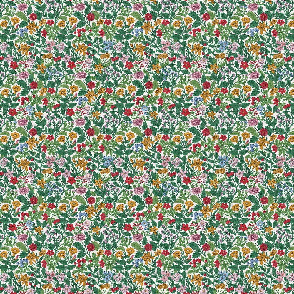 Arts and Crafts Floral Wallpaper - Rainbow - by Joules