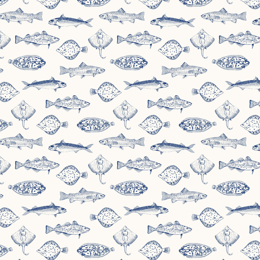 Name The Plaice Wallpaper - Coast Blue - by Joules