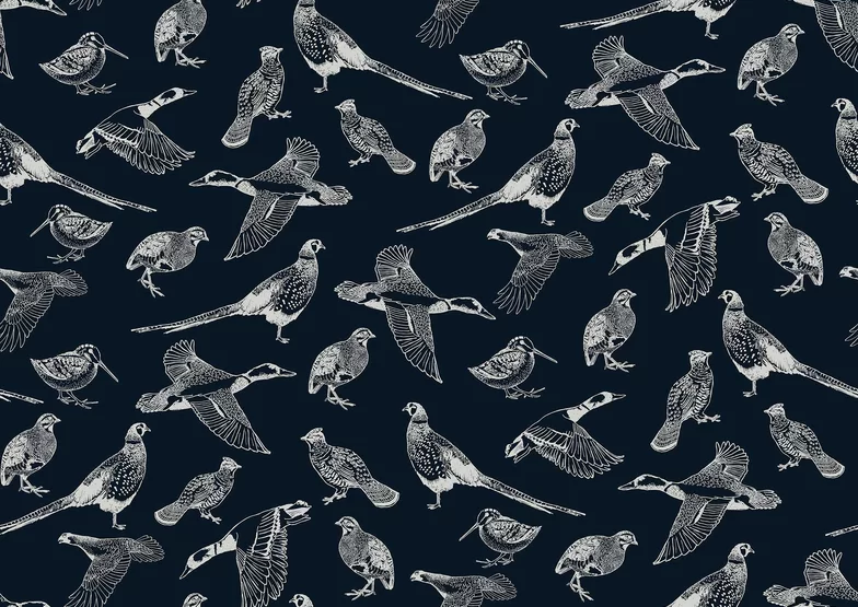 Hunting Birds by Joules - French Navy - Wallpaper - 118555