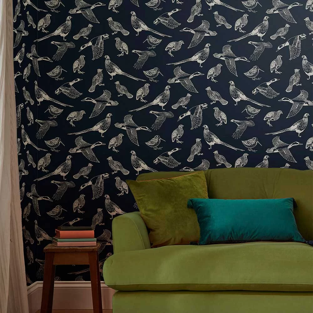 Hunting Birds by Joules - French Navy - Wallpaper - 118555
