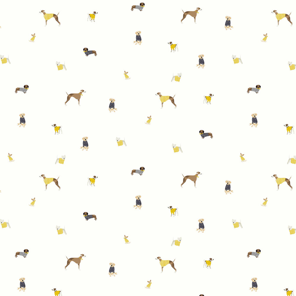 Harbour Dogs Wallpaper - Creme - by Joules