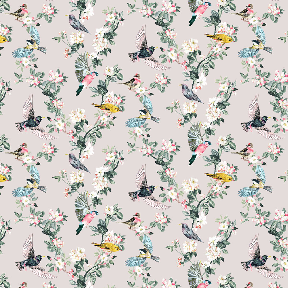 Handford Garden Birds Wallpaper - Antique Creme - by Joules