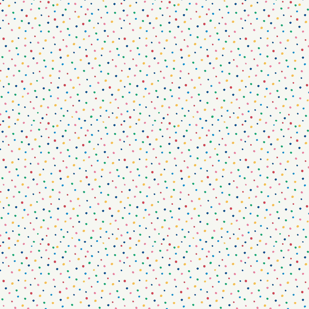 Lynx Multi Spot Wallpaper - White/Rainbow - by Joules