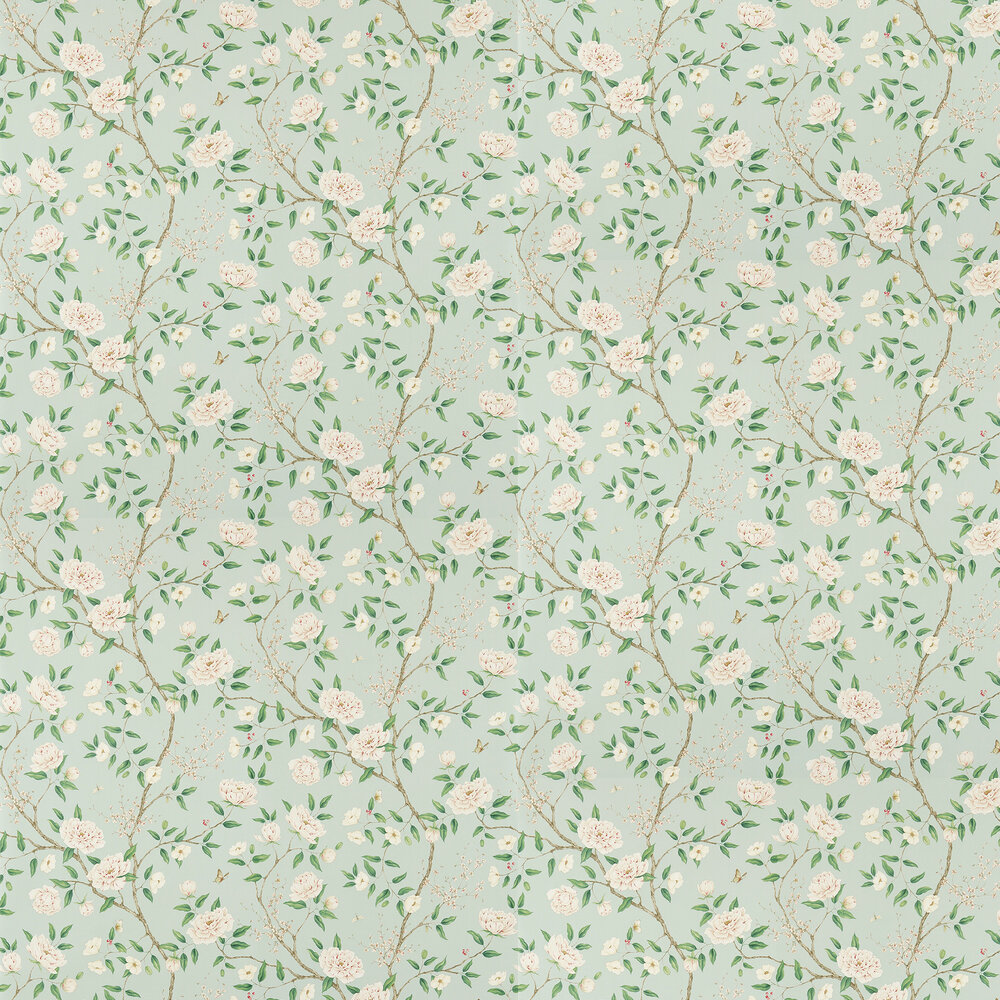 Romey's Garden Wallpaper - Sea Green - by Zoffany