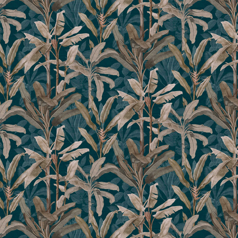 Borneo Wallpaper - Teal - by Graham & Brown