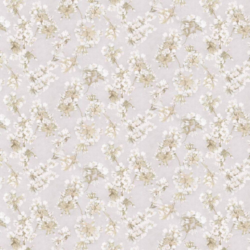 Fleur D'Assam Wallpaper - Pearl - by Designers Guild
