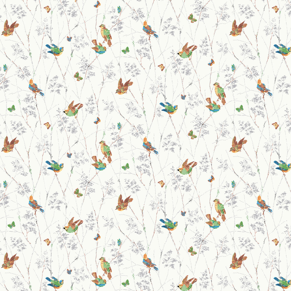 Aviary Wallpaper - Natural - by Laura Ashley