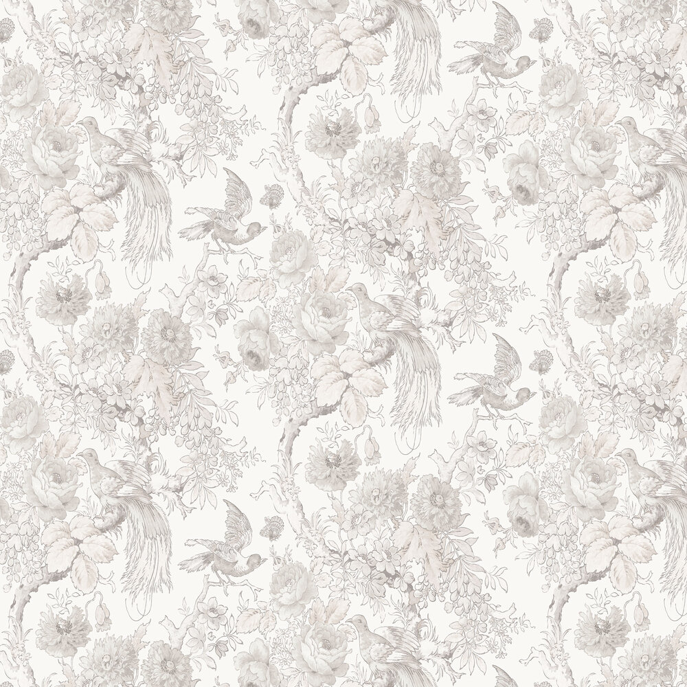 Birtle Wallpaper - Dove Grey - by Laura Ashley