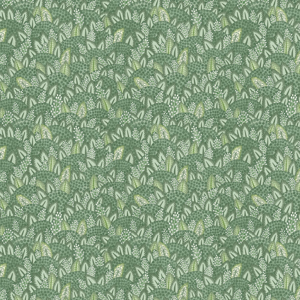 Zulu Terrain Wallpaper - Forest Green & Olive Green - by Cole & Son