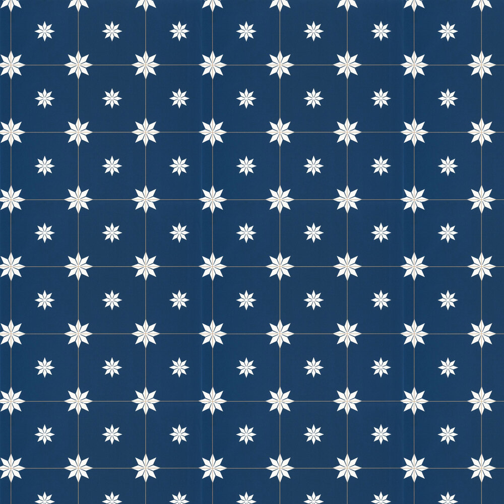 Trendy Tiles Wallpaper - Midnight Blue - by Caselio