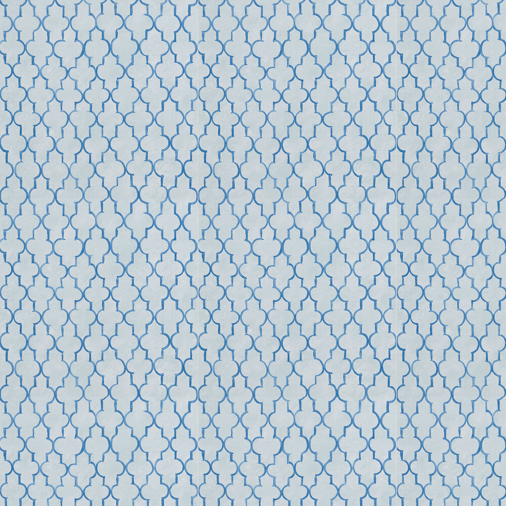 Pergola Trellis Wallpaper - Cobalt - by Designers Guild