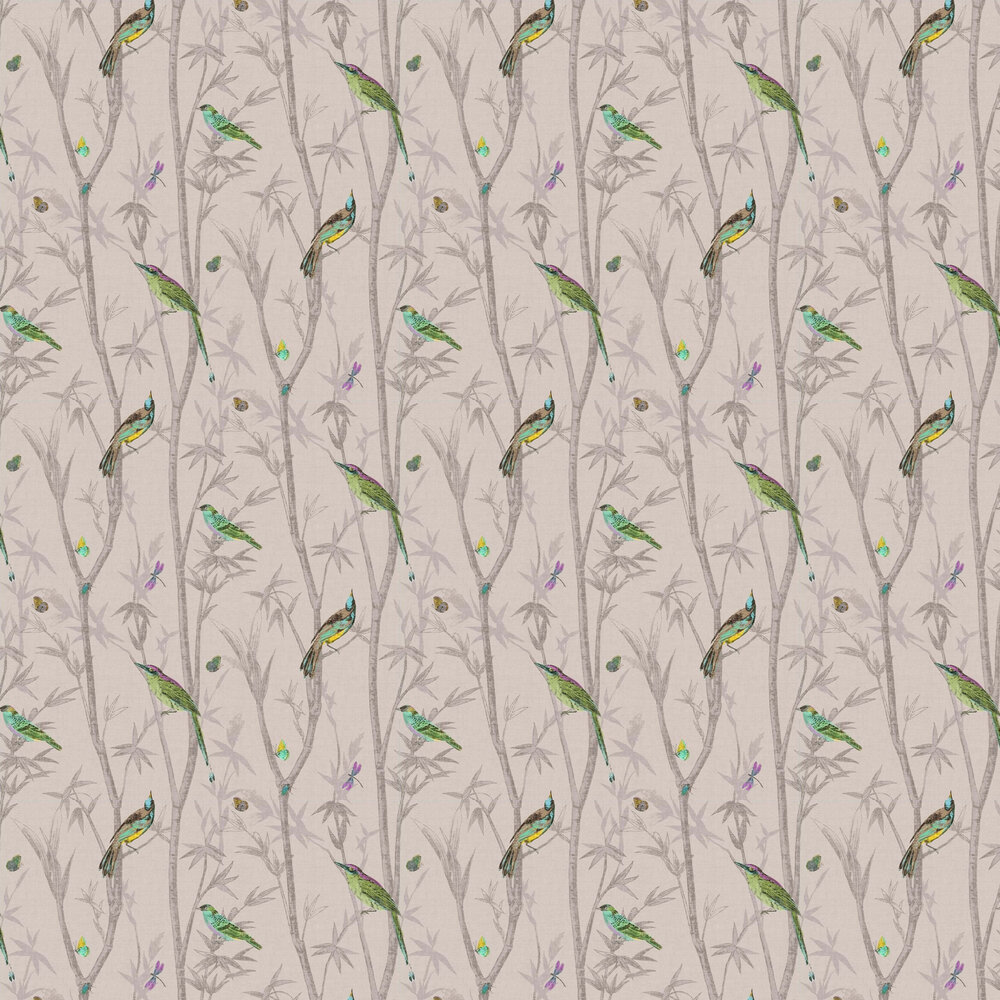 Chinoiserie Bird Trail Wallpaper - Natural - by Next