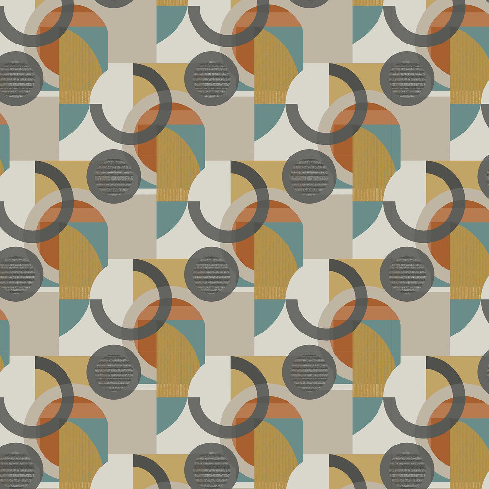 Arccom Radius Ash Modern Contemporary Geometric Circles Upholstery Fabric 