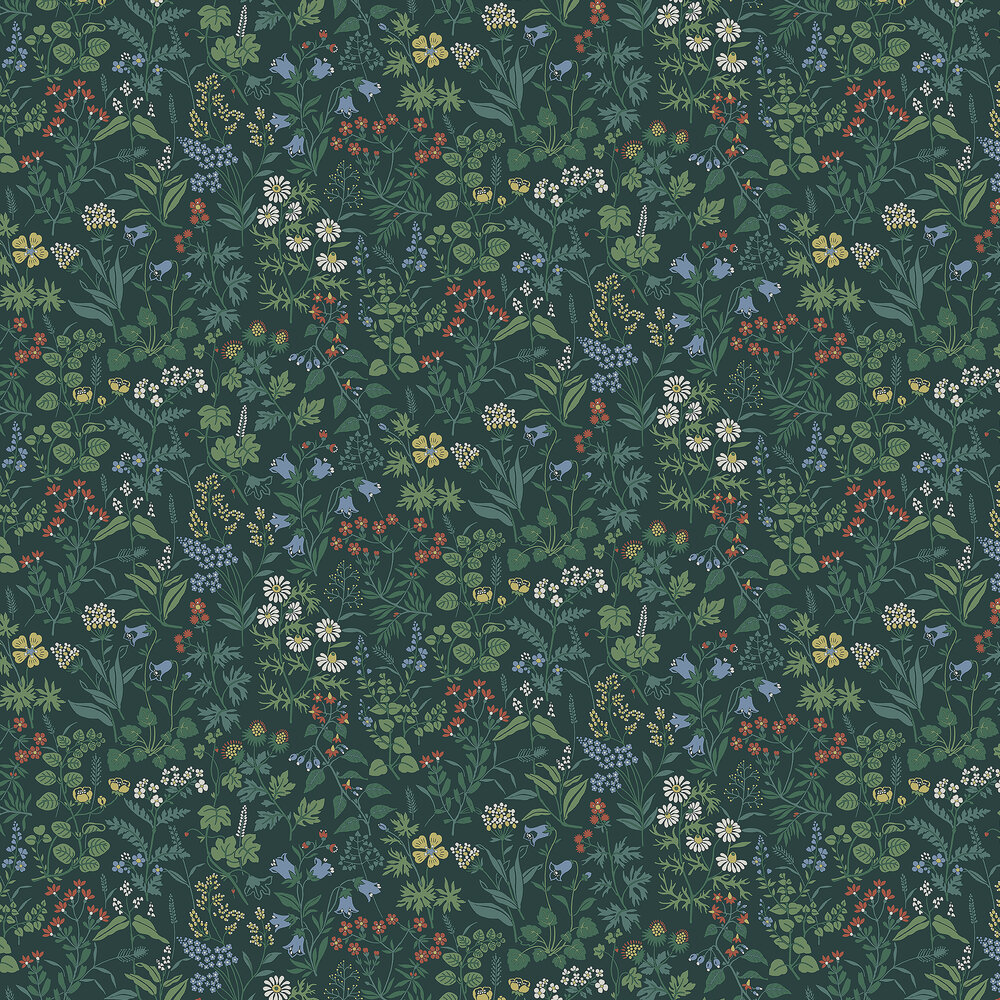 Flora Wallpaper - Dark Multi - by Boråstapeter