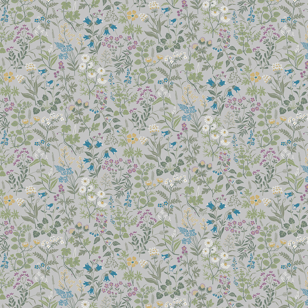 Flora Wallpaper - Grey - by Boråstapeter