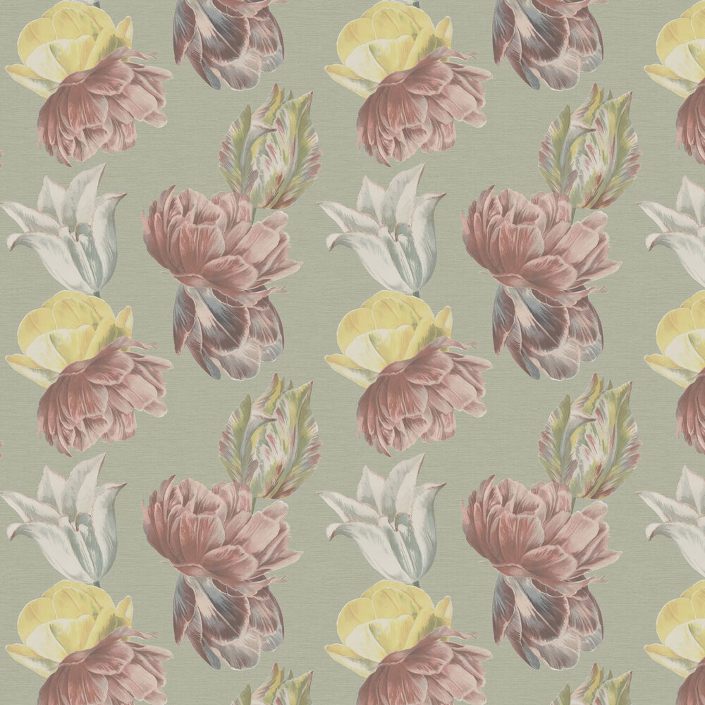 Tranquility Wallpaper - Sage - by Ted Baker