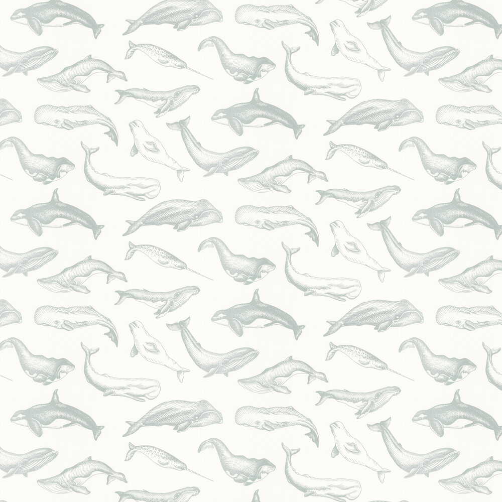 Whale Done Wallpaper - Vert D'eau - by Caselio