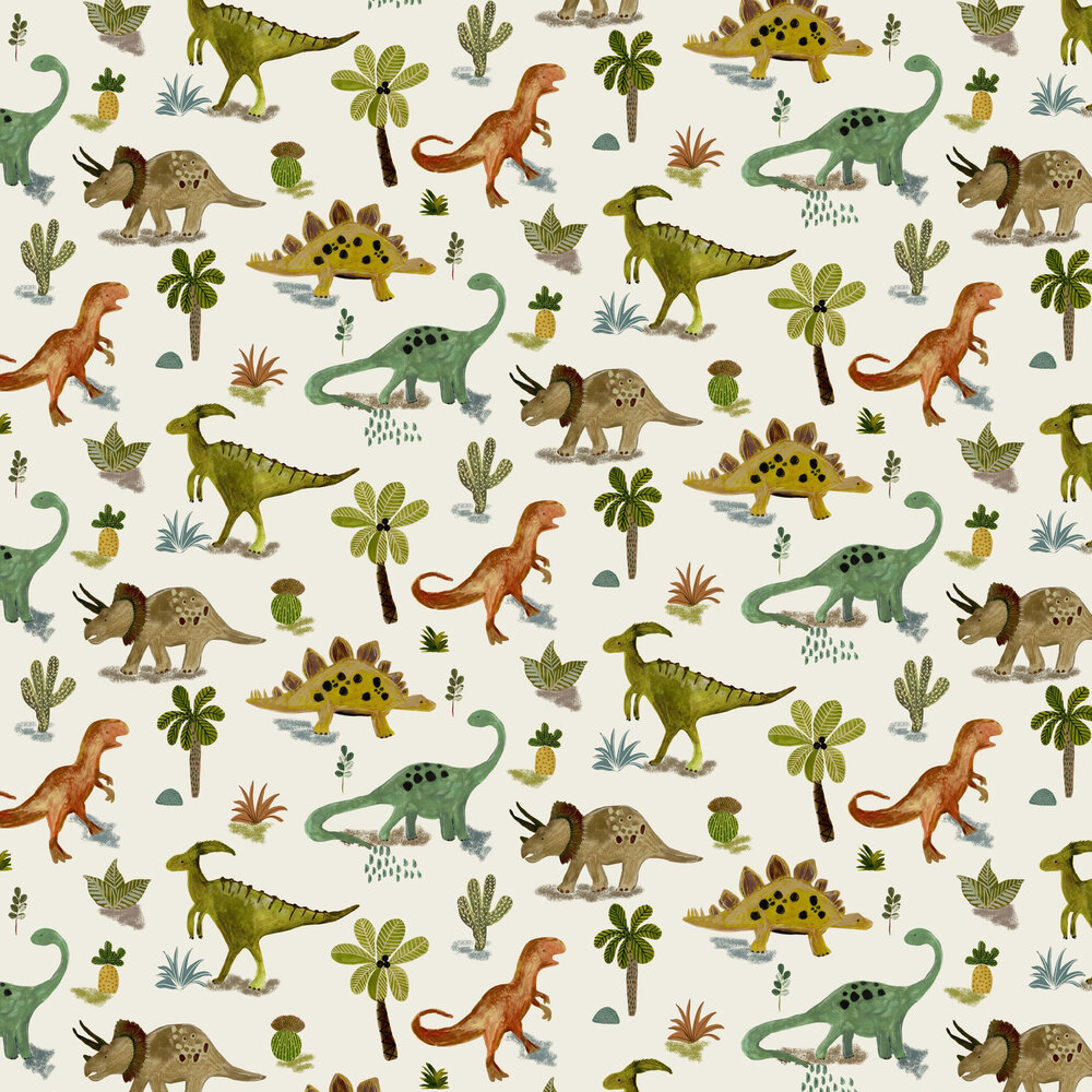 Prehistoric Dinosaur & Friends Wallpaper - Natural - by Next