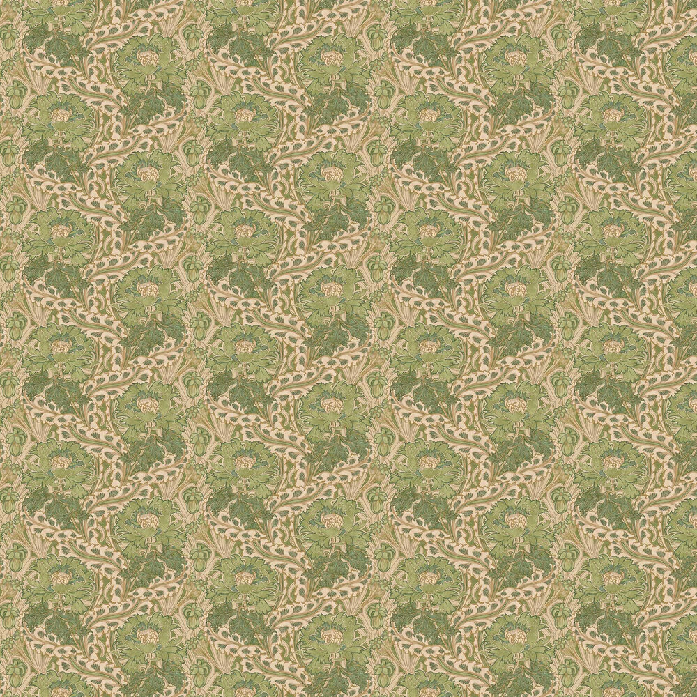 Brantwood Wallpaper - Green - by G P & J Baker