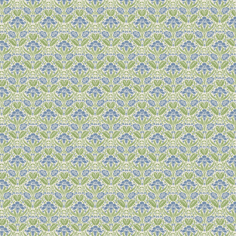 Iris Meadow Wallpaper - Blue - by G P & J Baker
