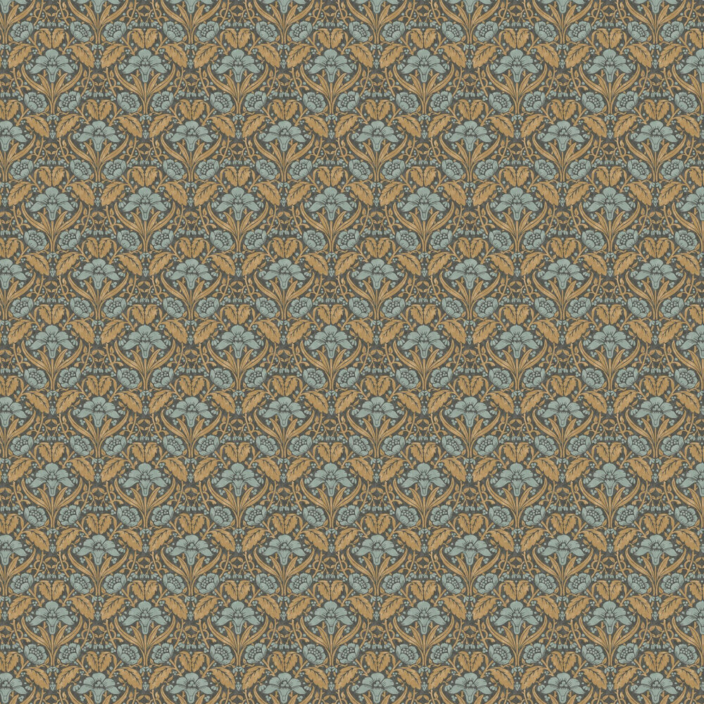 Iris Meadow Wallpaper - Ochre  - by G P & J Baker