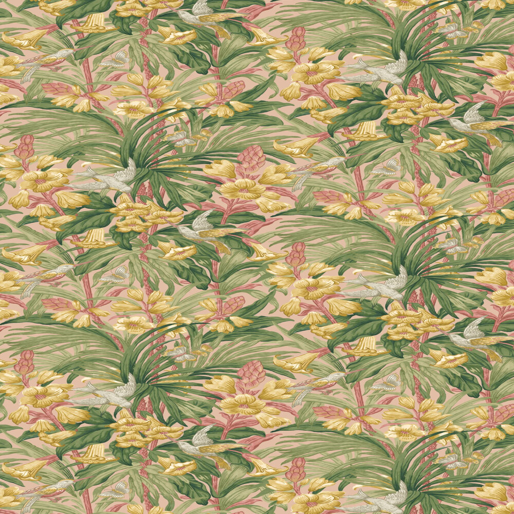 Trumpet Flowers Wallpaper - Blush - by G P & J Baker