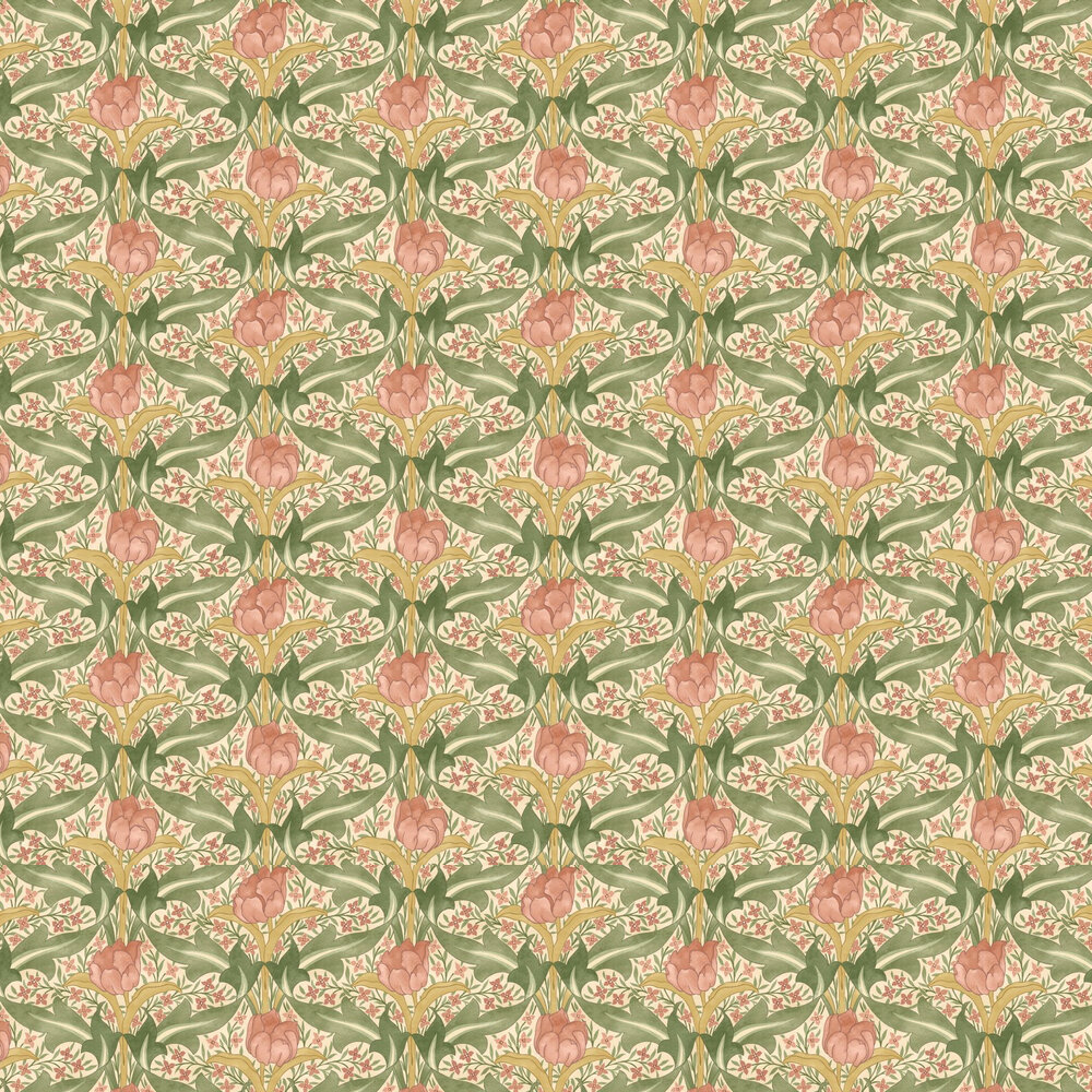 Tulip & Jasmine Wallpaper - Blush - by G P & J Baker