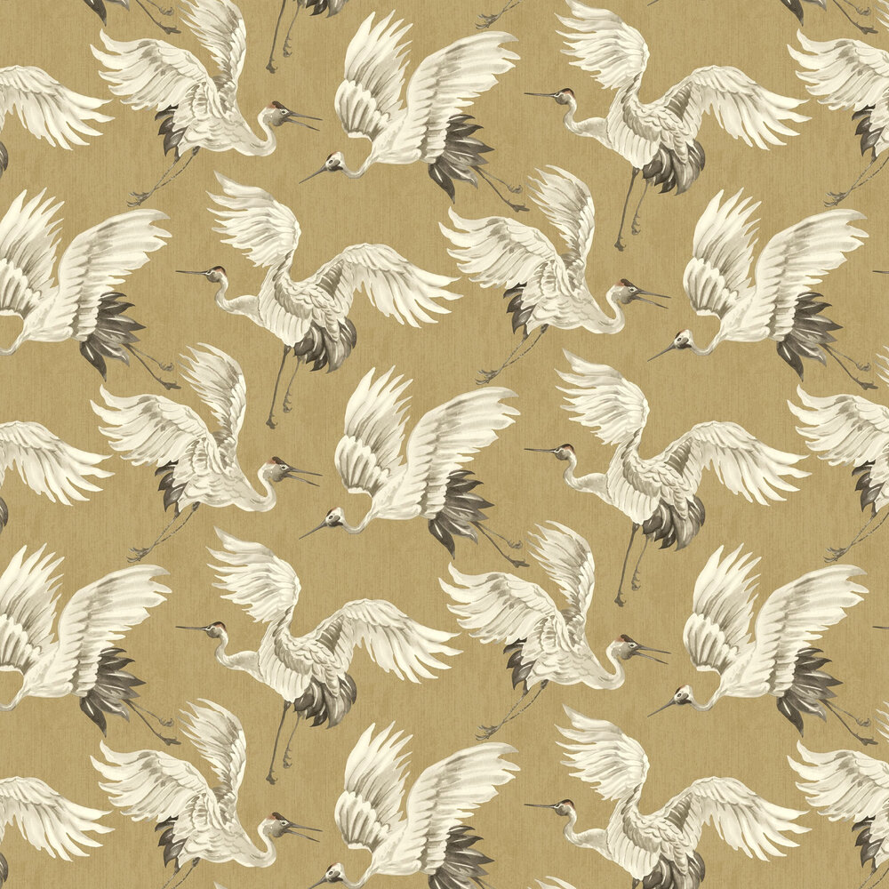 Stork Wallpaper - Ochre - by Eijffinger