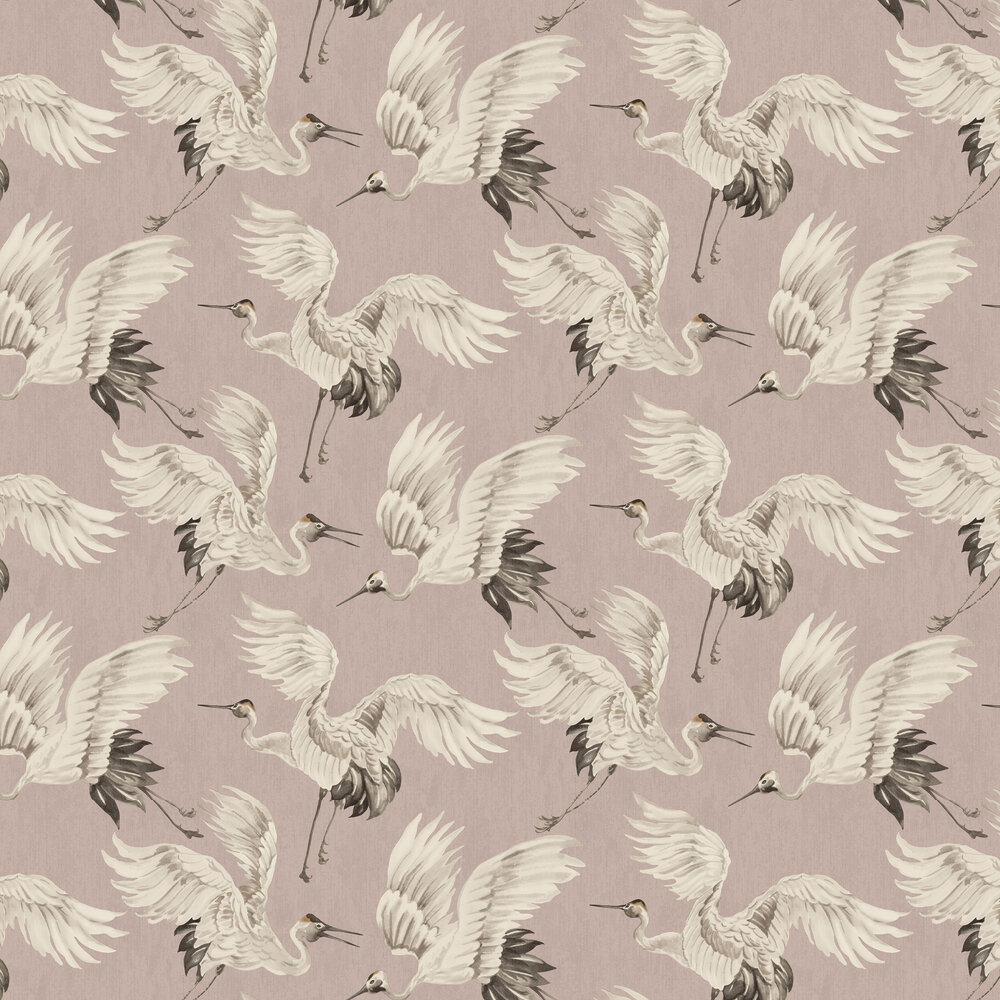 Stork Wallpaper - Pink - by Eijffinger