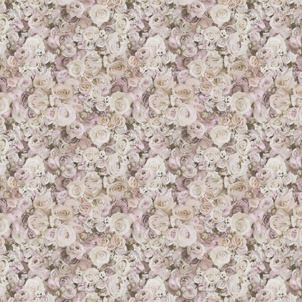 Rose Wall Wallpaper - Pink - by The Wall Cover