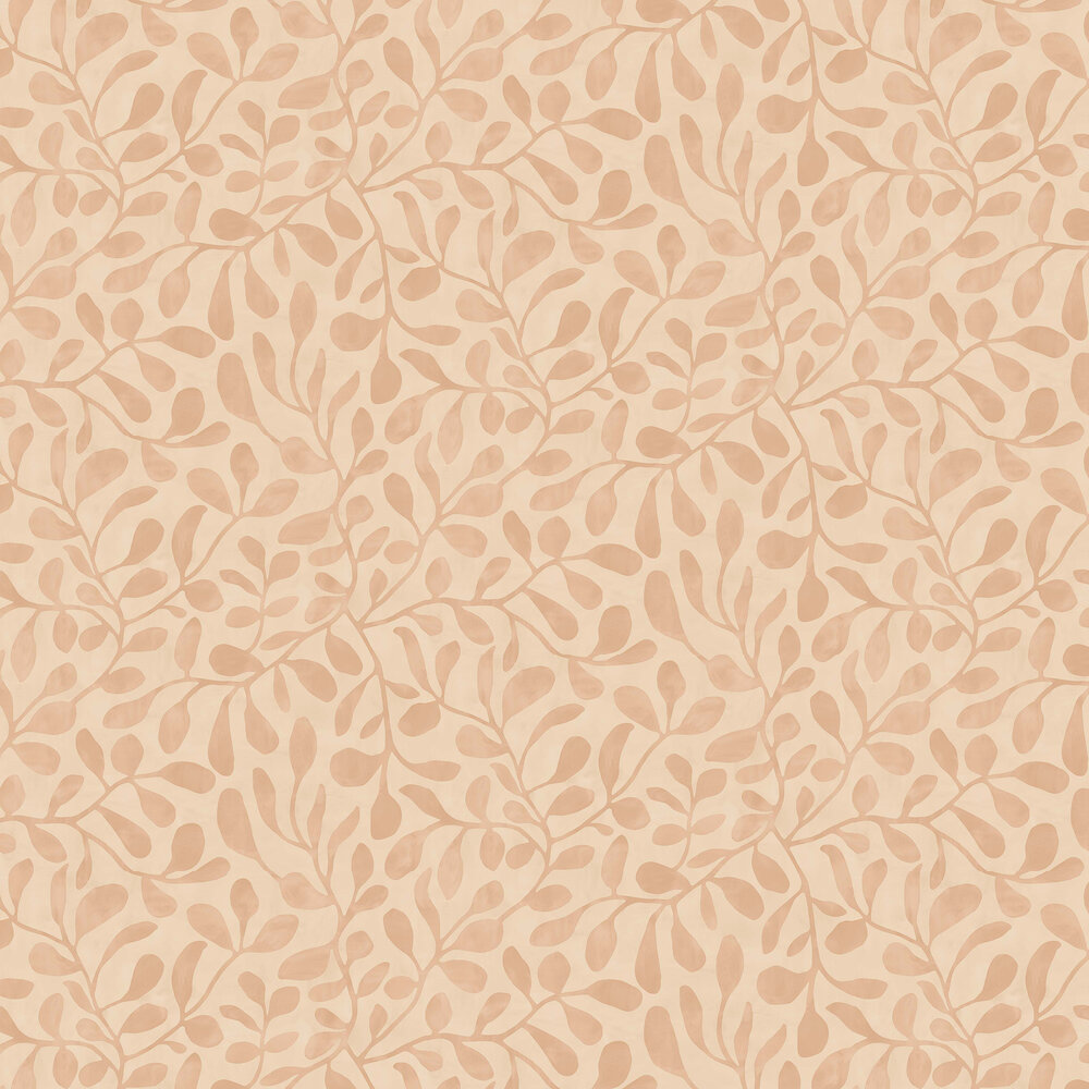 Pure Leaf by Eijffinger - Pastel Orange - Wallpaper : Wallpaper Direct
