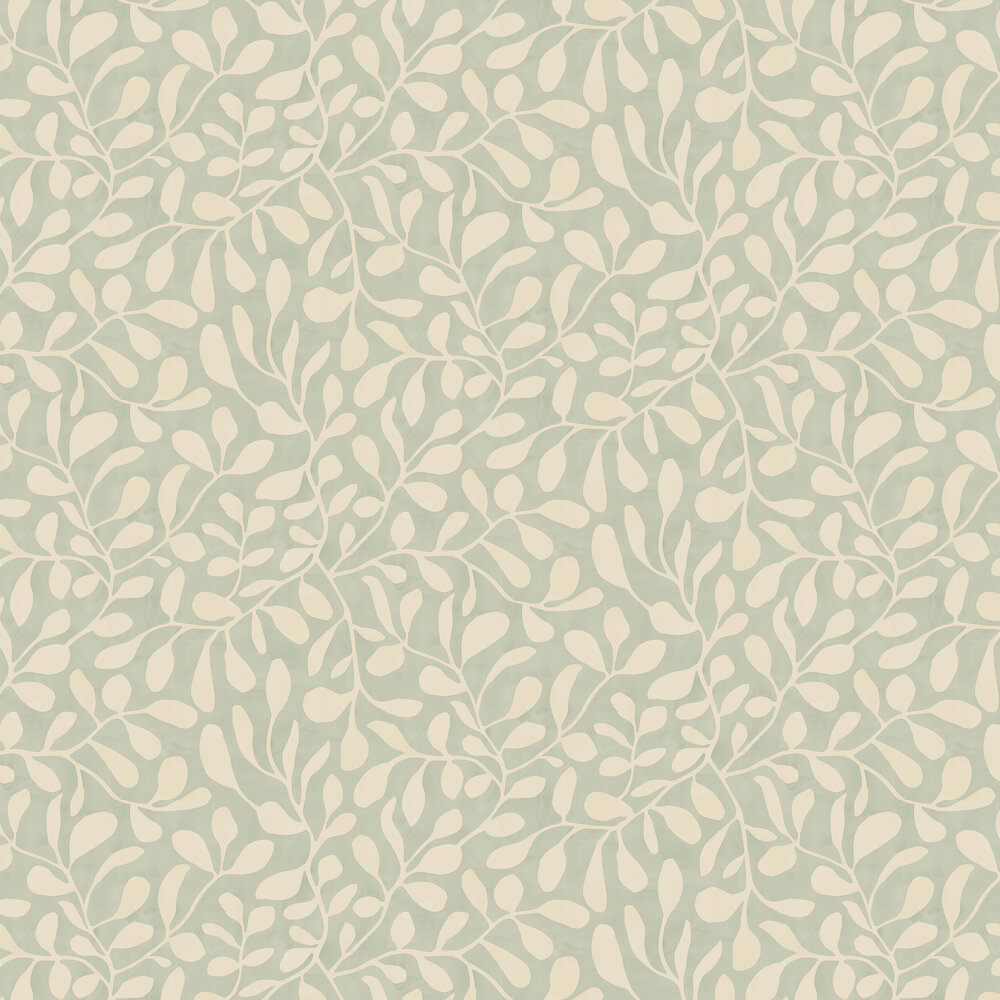 Pure Leaf Wallpaper - Duck Egg - by Eijffinger