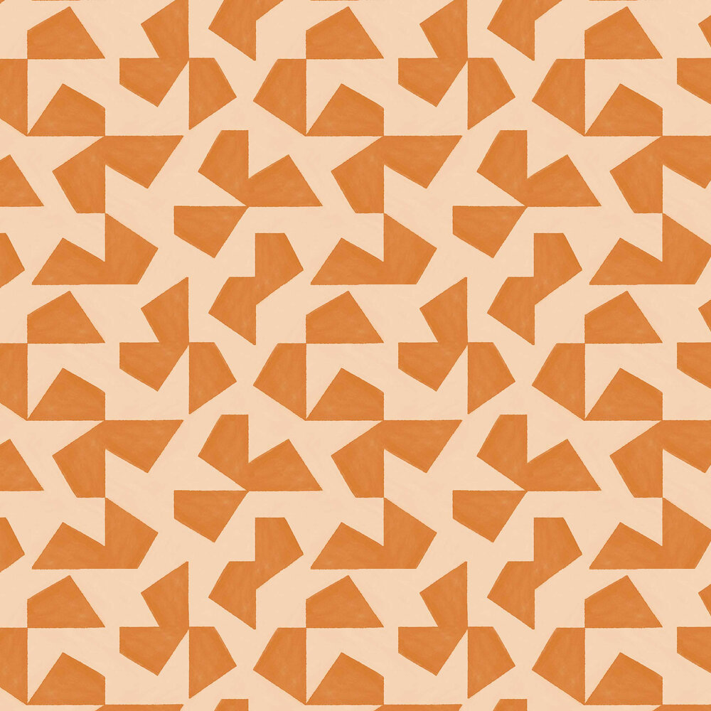 Geometric Fragments Wallpaper - Terracotta - by Eijffinger