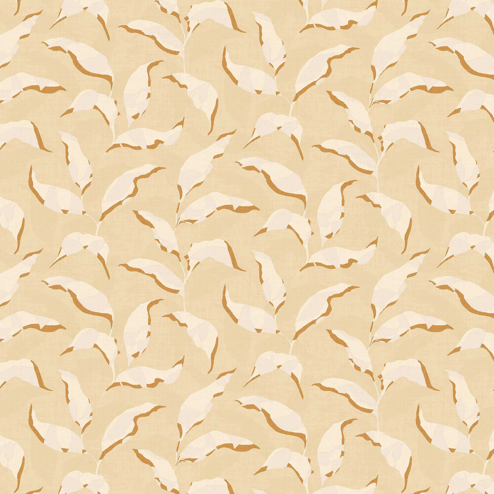 Crinkled Leaf Wallpaper - Beige - by Eijffinger