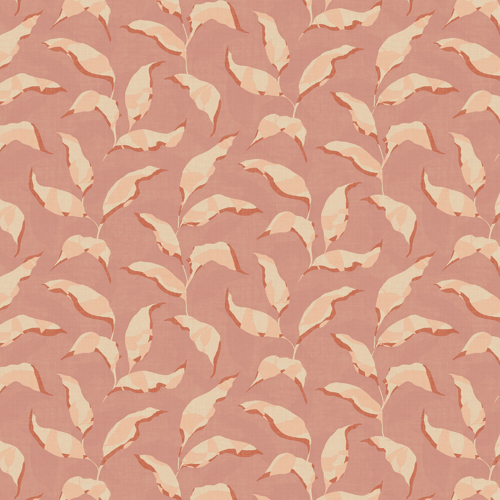 Crinkled Leaf Wallpaper - Pink - by Eijffinger