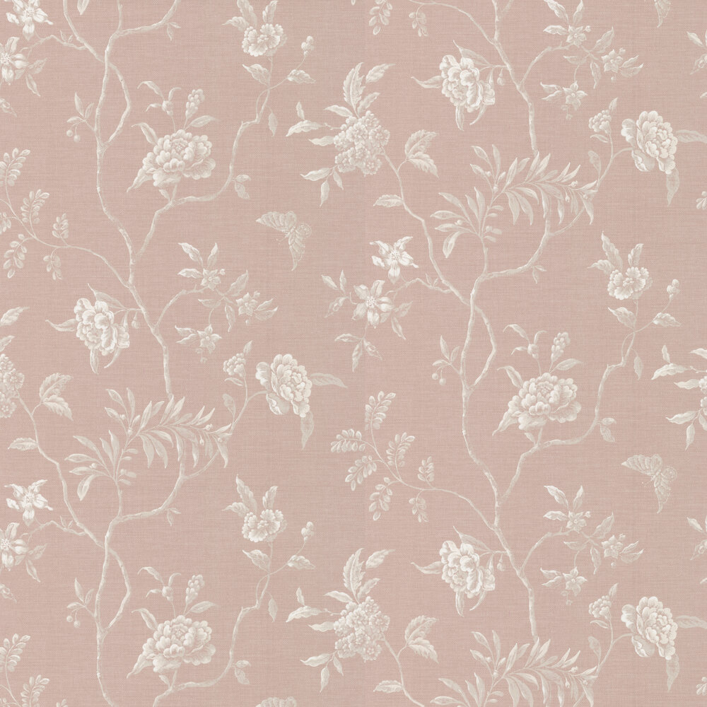 Swedish Tree Wallpaper - Pink - by Colefax and Fowler
